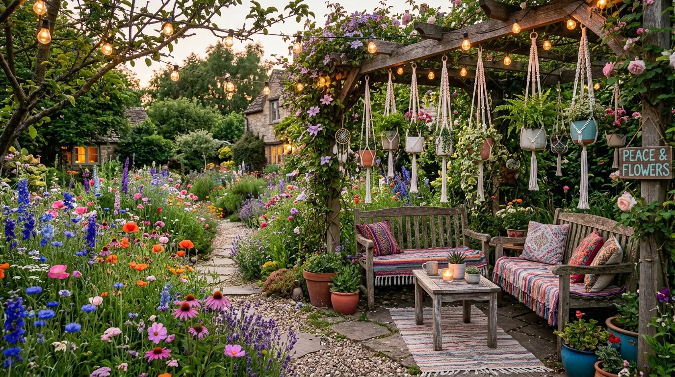 12 Hippie Garden Ideas for a Boho Outdoor Space